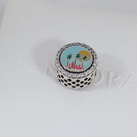 Pandora Miami Beach Travel Bead Charm Bracelet Pendant S925 Silver with box - Picture 3 of 7